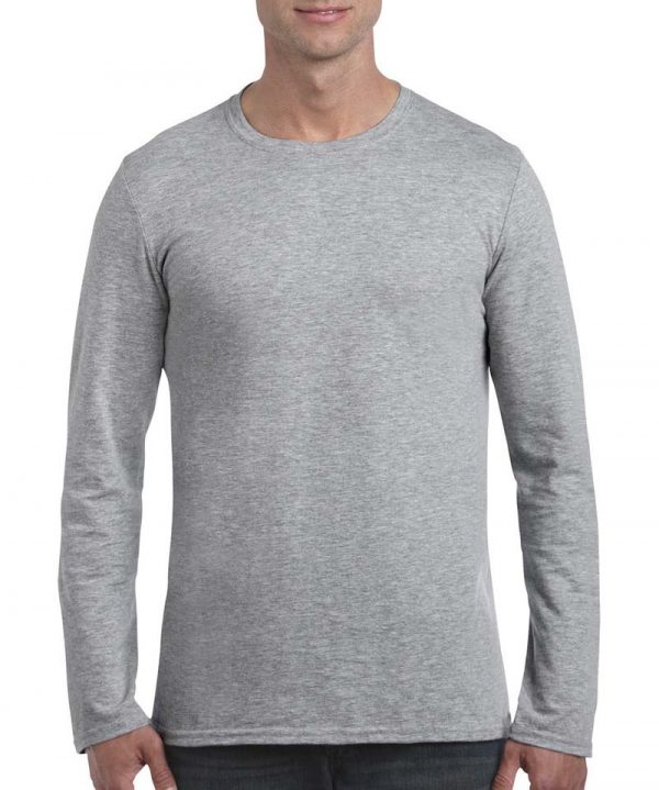 Gildan Mens Softstyle Long Sleeve Tee Kleur Sport Grey