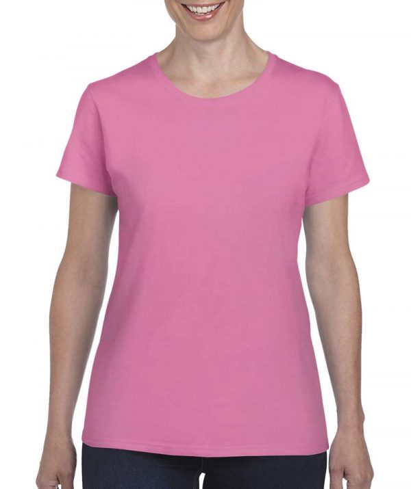 Ladies Heavy Cotton T Shirt Kleur Azalea