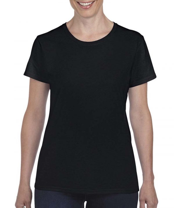 Ladies Heavy Cotton T Shirt Kleur Black