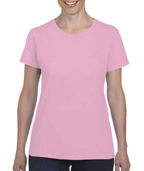 Ladies Heavy Cotton T Shirt Kleur Light Pink