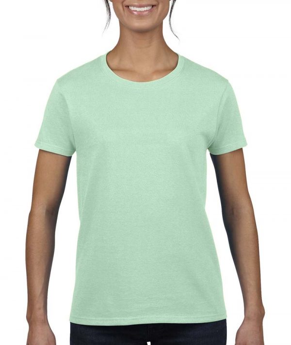 Ladies Heavy Cotton T Shirt Kleur Mint Green