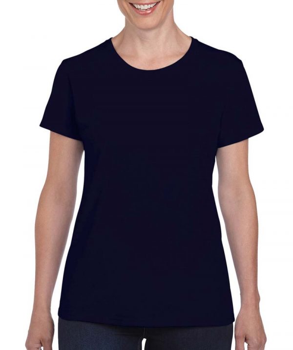 Ladies Heavy Cotton T Shirt Kleur Navy