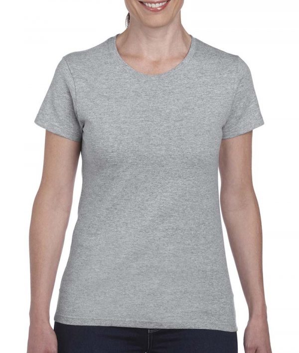 Ladies Heavy Cotton T Shirt Kleur Sport Grey