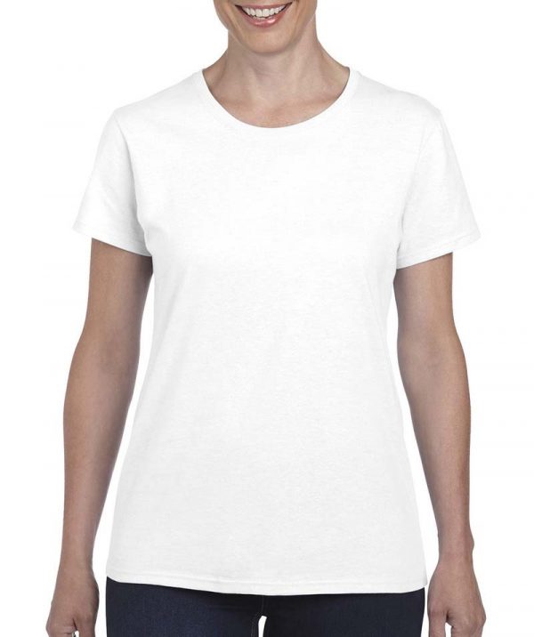 Ladies Heavy Cotton T Shirt Kleur White