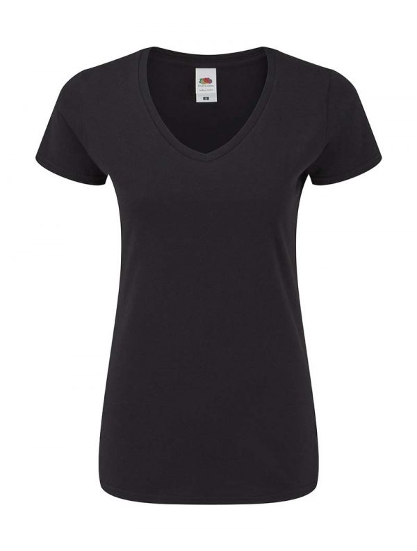 Ladies Iconic 150 V Neck T kleur Black