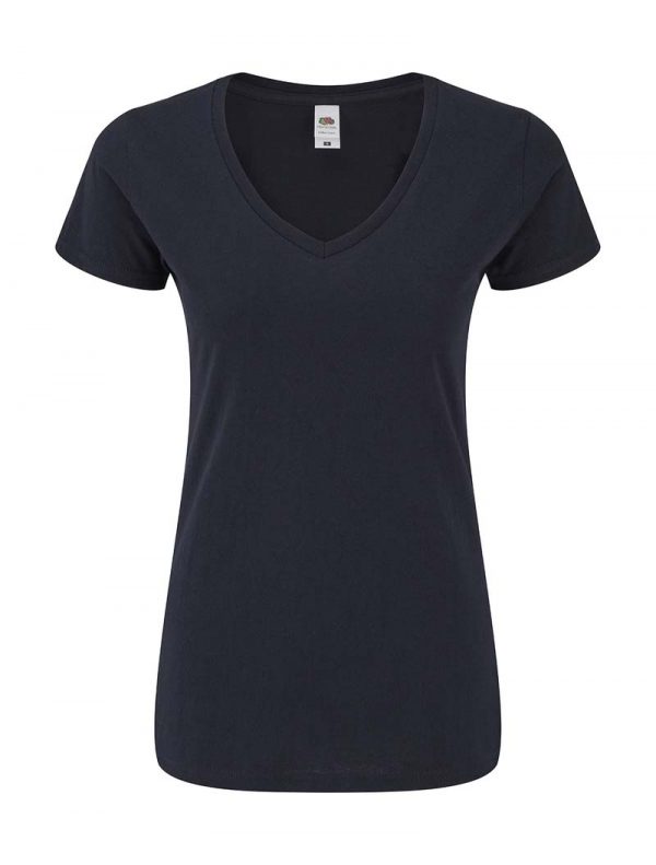 Ladies Iconic 150 V Neck T kleur Deep Navy