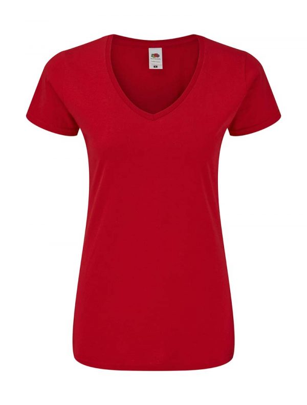 Ladies Iconic 150 V Neck T kleur Red