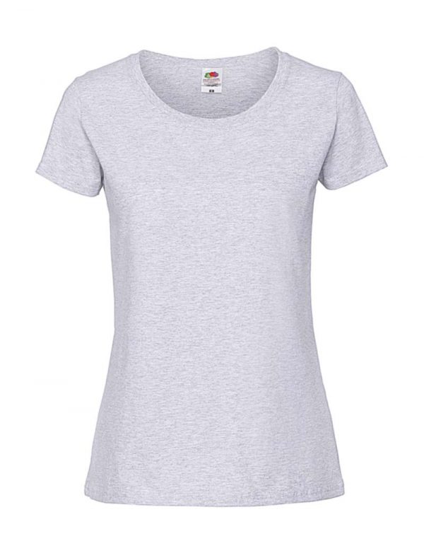 Ladies Ringspun Premium T Kleur Ash