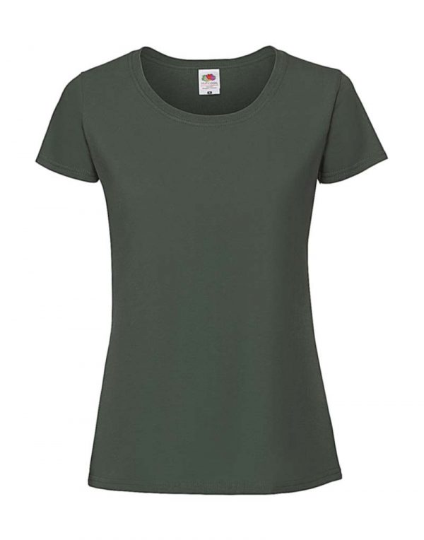 Ladies Ringspun Premium T Kleur Bottle Green