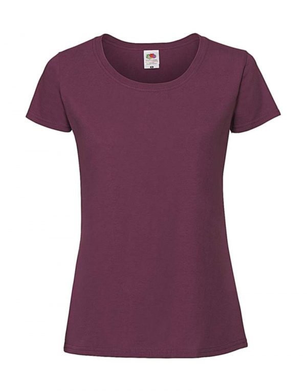 Ladies Ringspun Premium T Kleur Burgundy