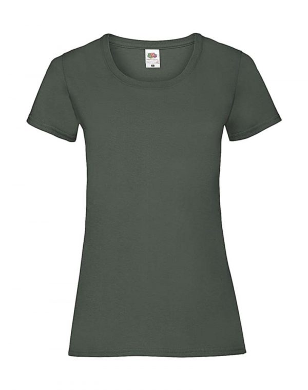 Ladies Valueweight T Kleur Bottle Green