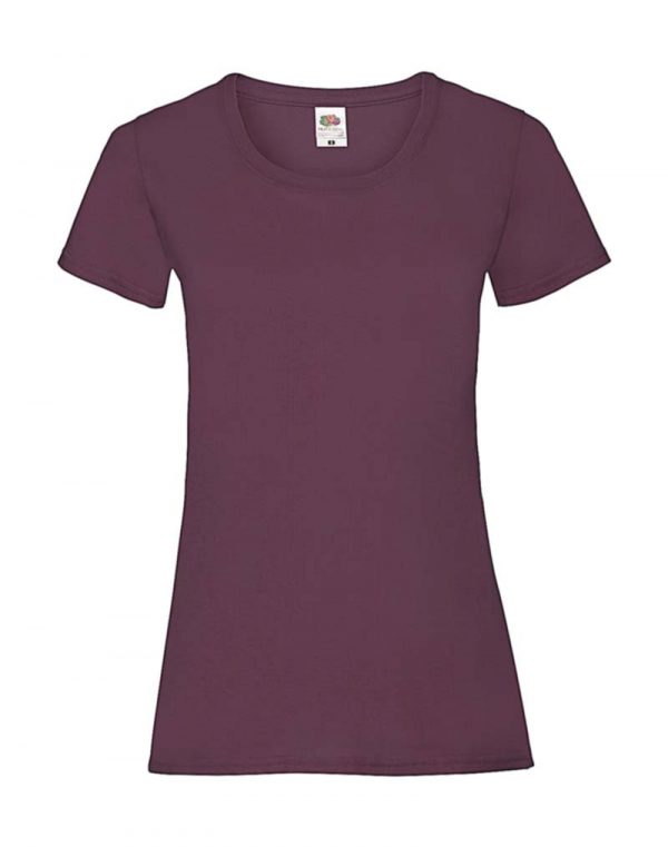 Ladies Valueweight T Kleur Burgundy