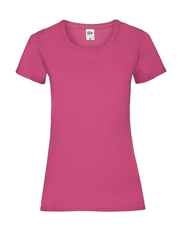 Ladies Valueweight T Kleur Fuchsia