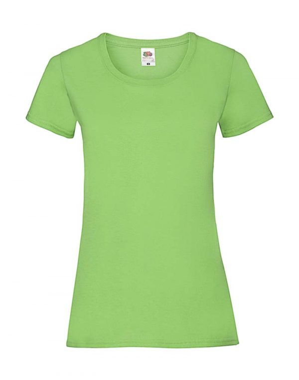 Ladies Valueweight T Kleur Lime Green