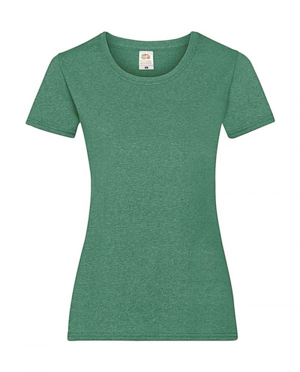 Ladies Valueweight T Kleur Retro Heather Green