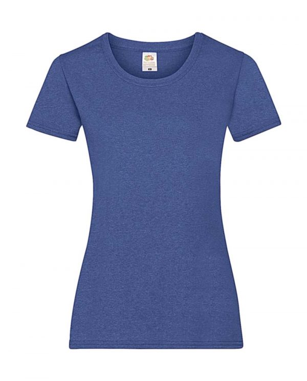 Ladies Valueweight T Kleur Retro Heather Royal