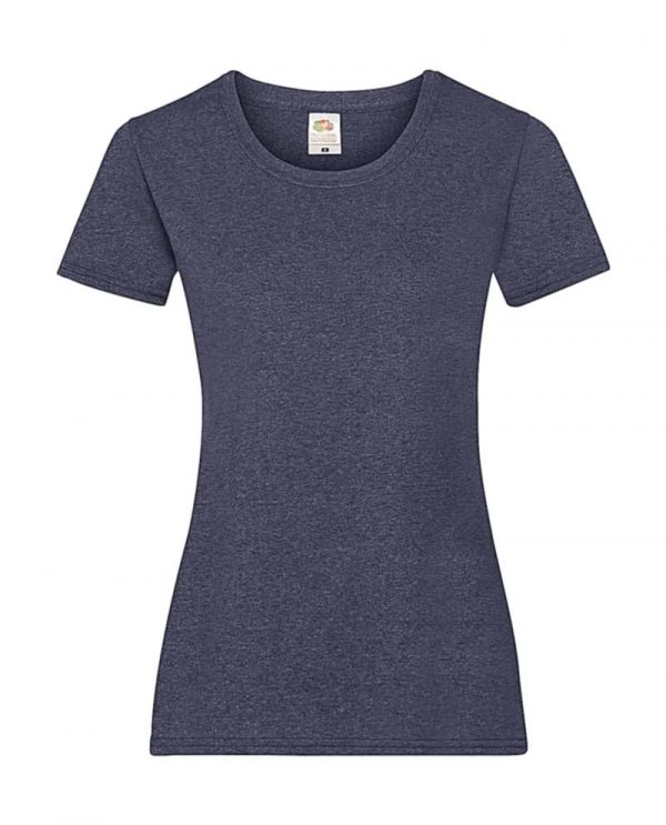 Ladies Valueweight T Kleur Vintage Heather Navy