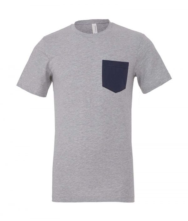 Mens Jersey Pocket T Shirt Kleur Athletic Heather Navy