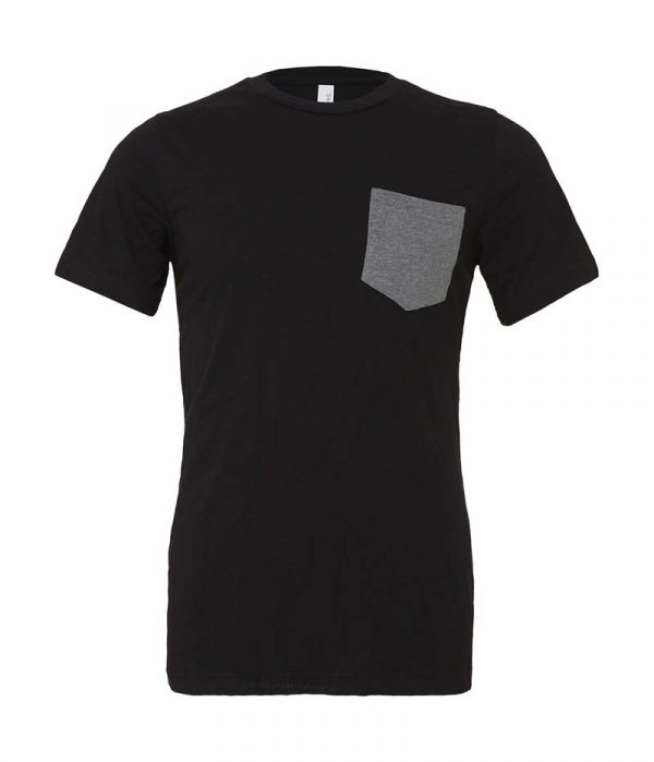 Mens Jersey Pocket T Shirt Kleur Black Deep Heather