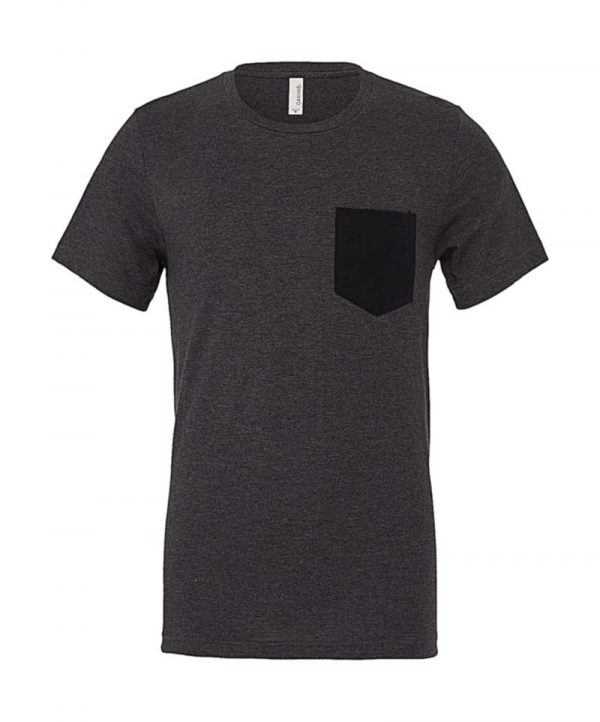 Mens Jersey Pocket T Shirt Kleur Dark Grey Heather Black