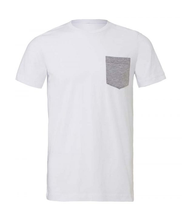 Mens Jersey Pocket T Shirt Kleur White Athletic Heather