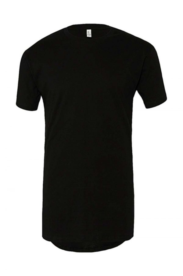 Mens Long Body Urban Tee Kleur Black