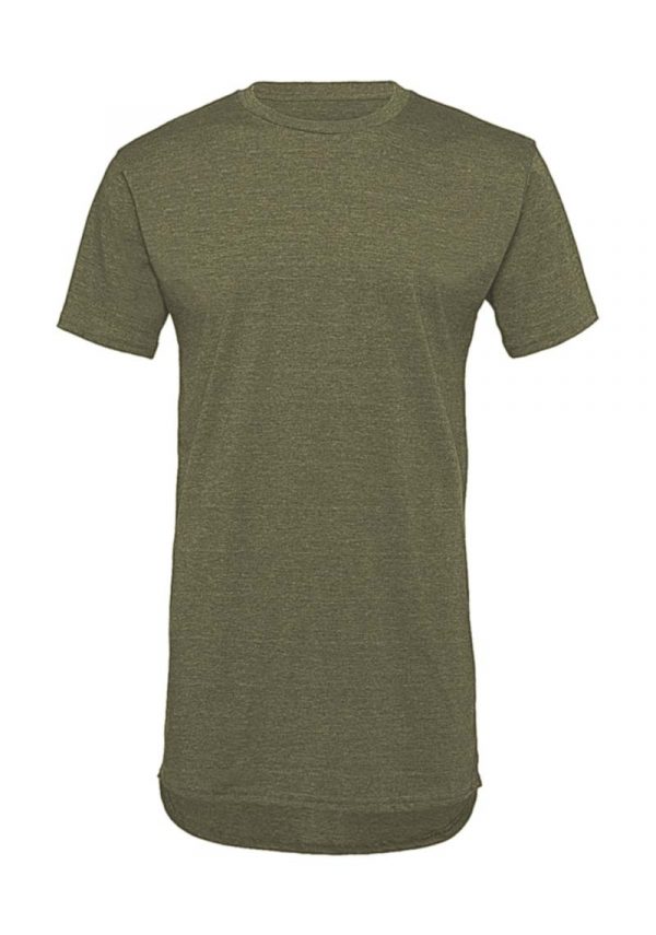 Mens Long Body Urban Tee Kleur Heather Olive