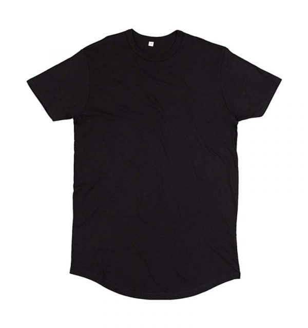 Mens Organic Longer Length T Kleur Black