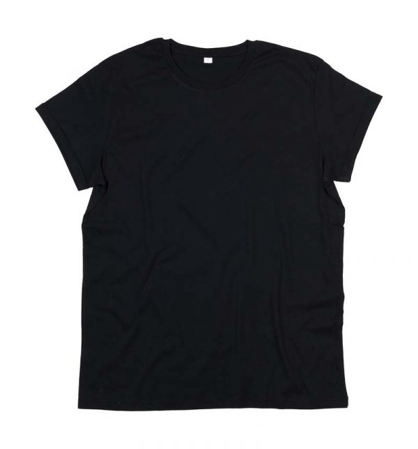 Mens Organic Roll Sleeve T Kleur Black