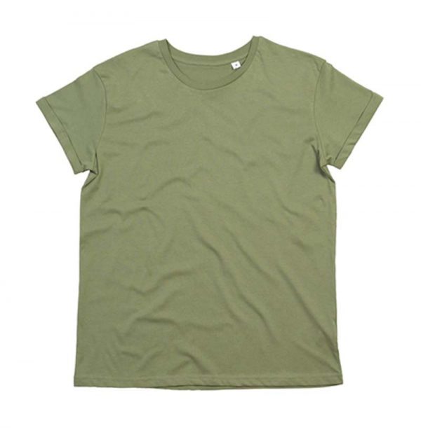 Mens Organic Roll Sleeve T Kleur Soft Olive