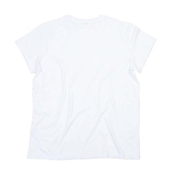 Mens Organic Roll Sleeve T Kleur White