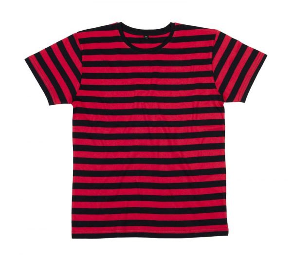 Mens Stripy T Kleur Black Red