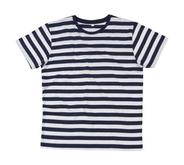 Mens Stripy T Kleur Navy White