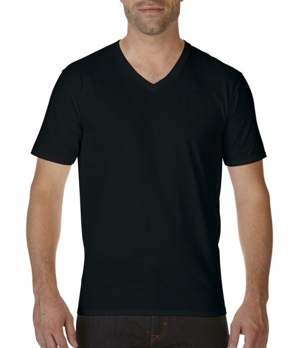 Premium Cotton Adult V Neck T Shirt Kleur Black