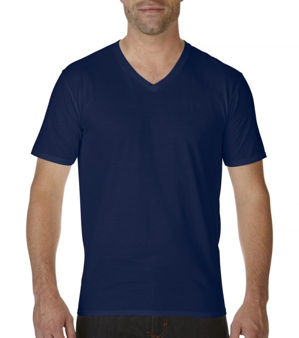 Premium Cotton Adult V Neck T Shirt Kleur Navy