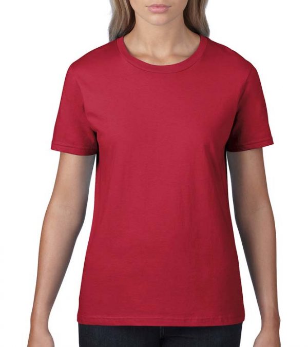 Premium Cotton Ladies T Shirt Kleur Red