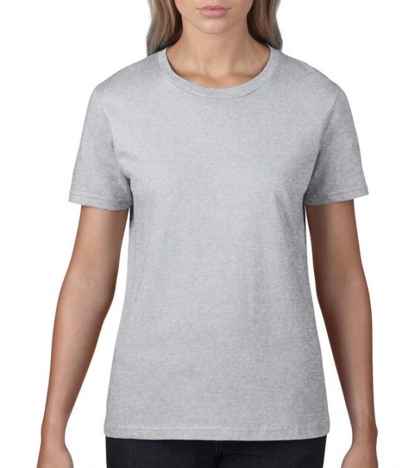 Premium Cotton Ladies T Shirt Kleur Sport Grey