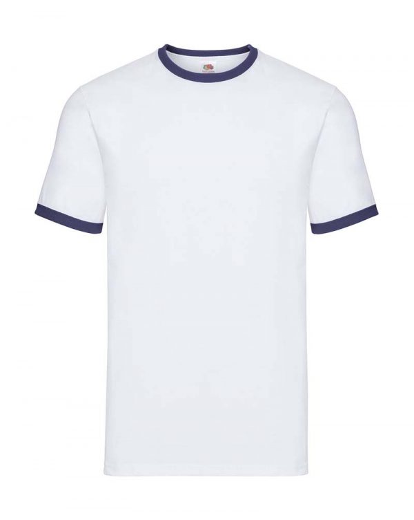 Ringer Tee Kleur White Navy