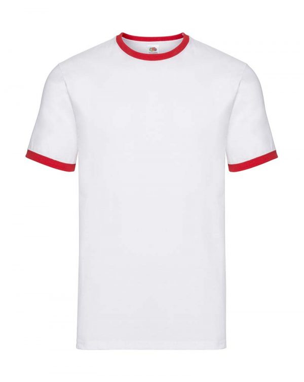 Ringer Tee Kleur White Red