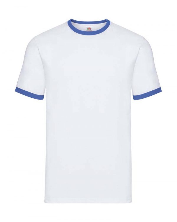 Ringer Tee Kleur White Royal