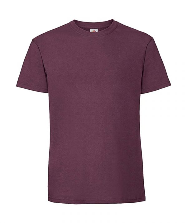 Ringspun Premium T Kleur Burgundy