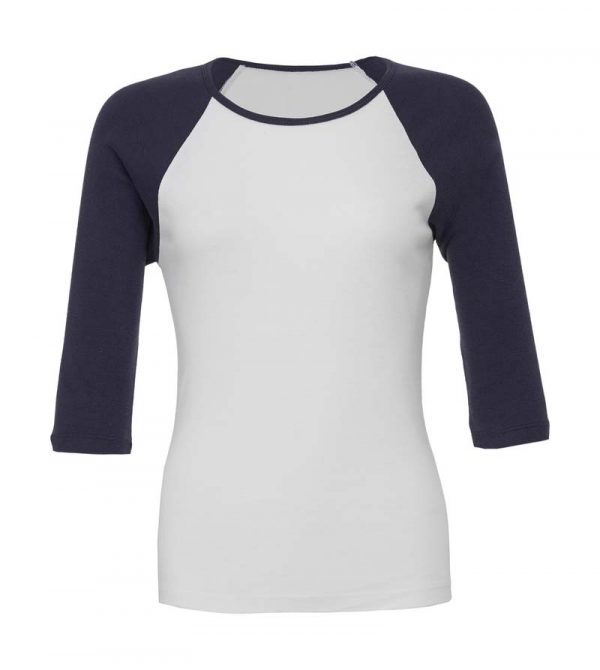 Sleeve Contrast Raglan T Shirt Kleur White Navy