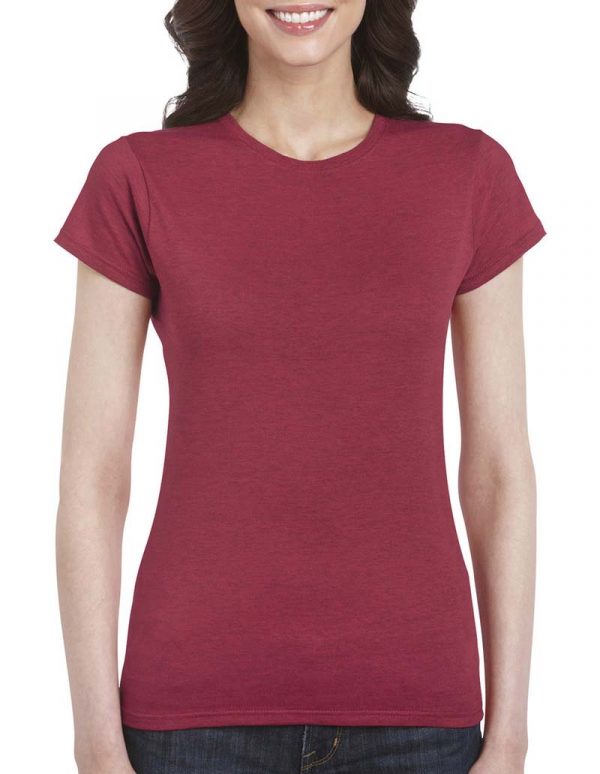 Softstyle Ladies T Shirt Kleur Antique Cherry Red