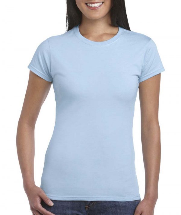 Softstyle Ladies T Shirt Kleur Light Blue