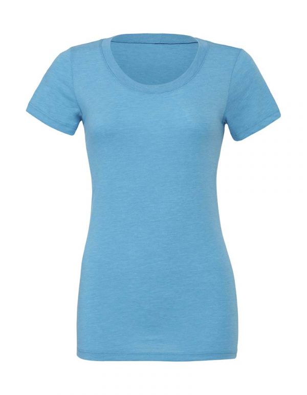 Triblend Crew Neck T Shirt Kleur Aqua Triblend