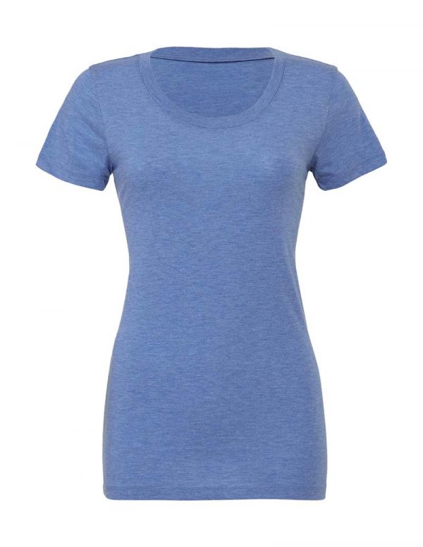 Triblend Crew Neck T Shirt Kleur Blue Triblend