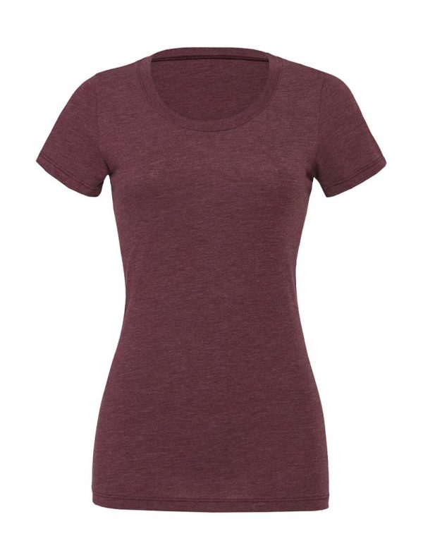 Triblend Crew Neck T Shirt Kleur Maroon Triblend