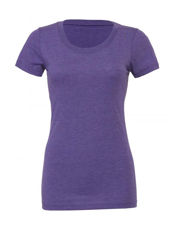 Triblend Crew Neck T Shirt Kleur Purple Triblend