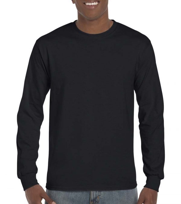 Ultra Cotton Adult T Shirt LS Kleur Black