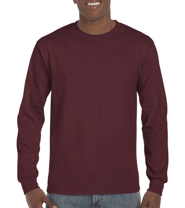 Ultra Cotton Adult T Shirt LS Kleur Maroon